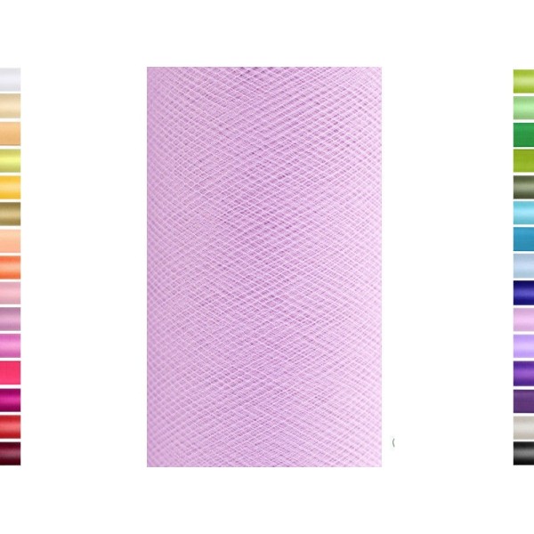 Tulle fin et souple colori lila  de 15 cm de large et 9 m de long vendu en rouleau - Photo n°1