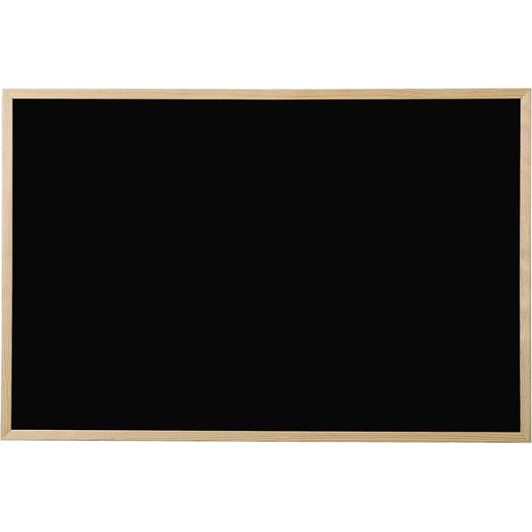 Bi-Office - Tableau noir, bois naturel - 400 x 300 mm - Noir - Photo n°1