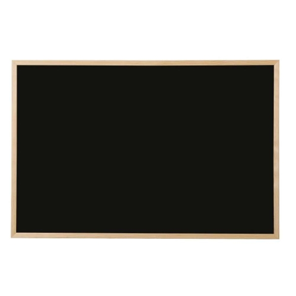 Bi-Office - Tableau noir, bois naturel - 400 x 600 mm - Noir - Photo n°1