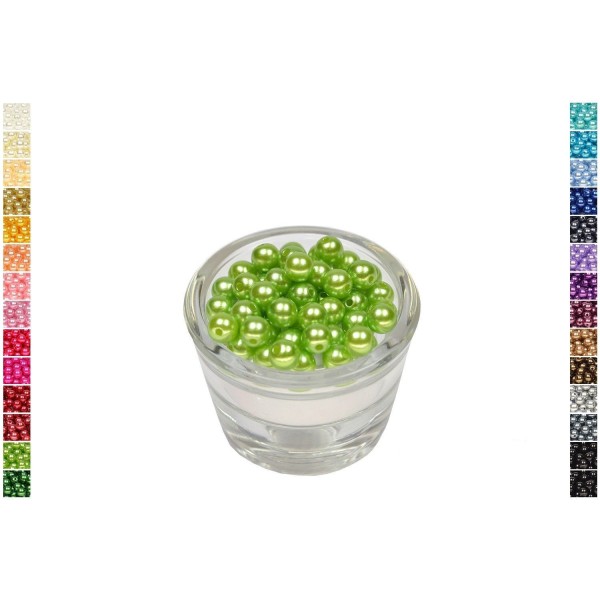 Sachet de 50 perles en plastique 8 mm de diametre verte - Photo n°1
