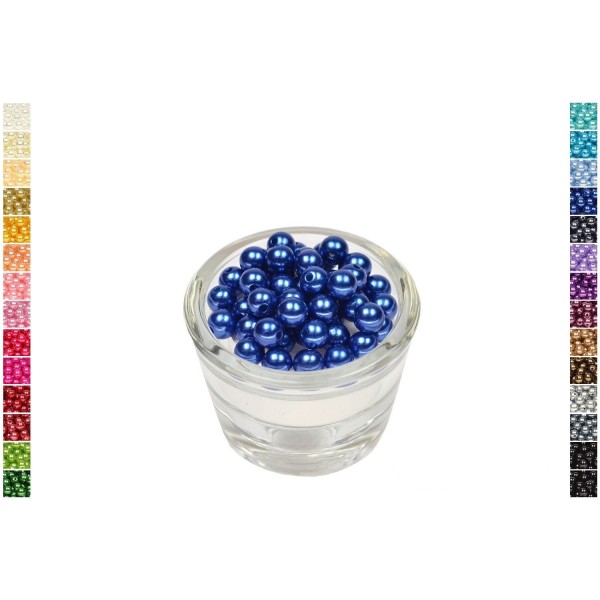 Sachet de 50 perles en plastique 8 mm de diametre bleu roi - Photo n°1