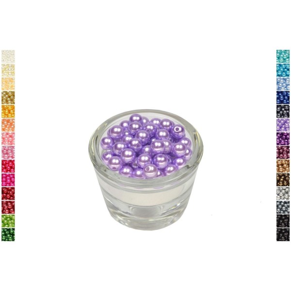 Sachet de 50 perles en plastique 8 mm de diametre parme - Photo n°1