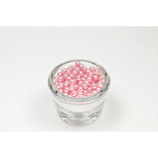 Sachet de 100 petites perles en plastique 6 mm de diametre rose clair 150 - Photo n°1