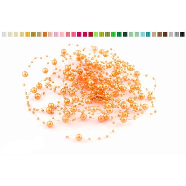 Lot de 5 guirlandes de perles de 1,30m de long chacune orange 668 - Photo n°1