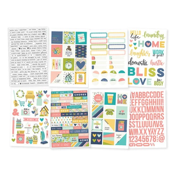 Planches de stickers motifs home et texte simple stories carpe diem multicolore - Photo n°1