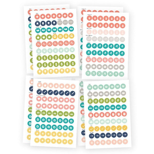Stickers motifs multiples calendrier simple stories carpe diem multicolore - Photo n°1