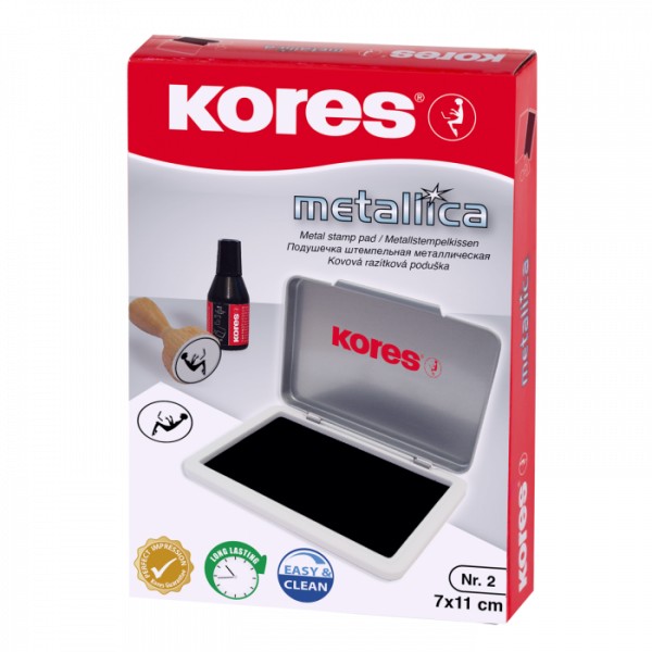 Encreur pour tampon - Recharge pour tampon - Noir métallisé - 7x11 cm - Kores - Stampo - Photo n°1
