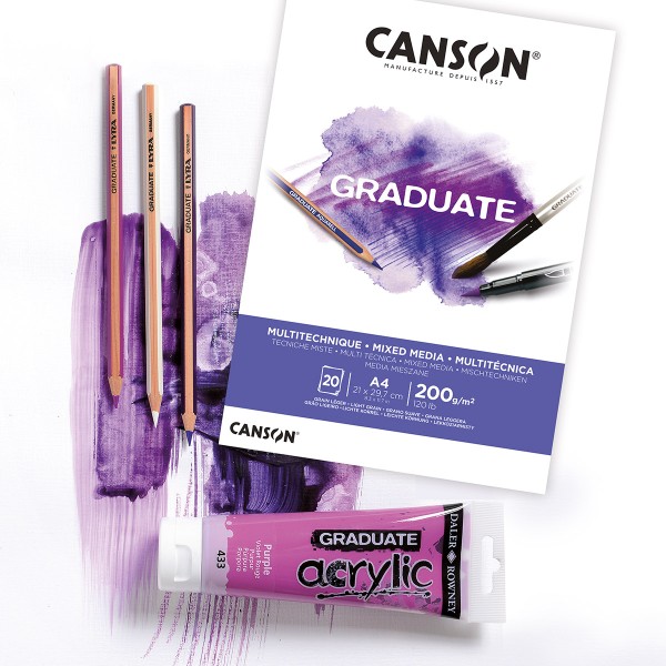 Bloc Canson Graduate - Mixed Media - A5 - 200 g - 20 feuilles - Photo n°2