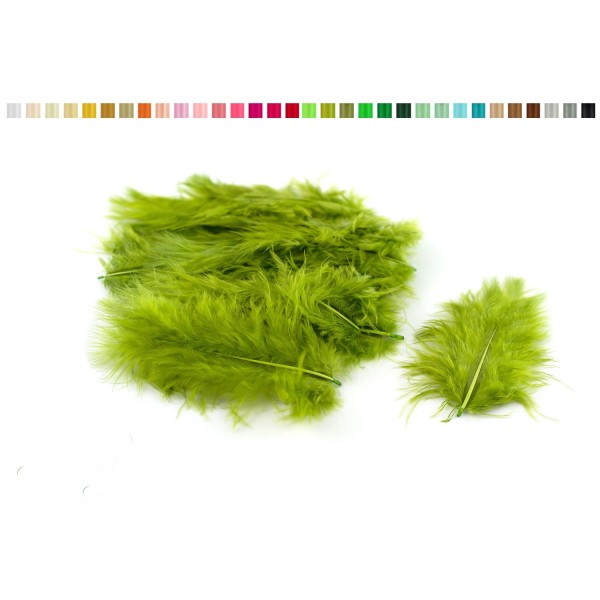 Plumes marabout moelleuse d'environ 10 cm x20 vert menthe - Photo n°1