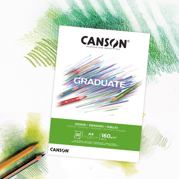 CANSON Bloc dessin blanc Graduate Mix Media 20 feuilles 200g A5