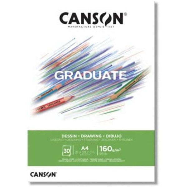 Bloc Canson Graduate - A4 - 160 g - 30 feuilles - Photo n°1