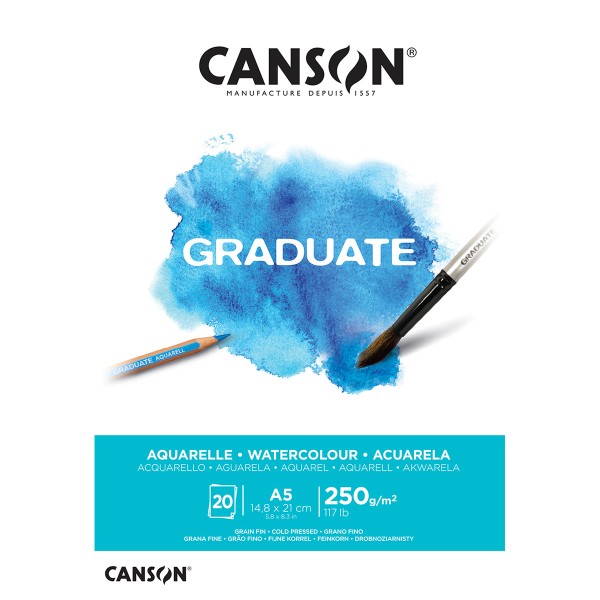 Bloc Canson Graduate - Aquarelle - A5 - 300 g - 10 feuilles - Photo n°1