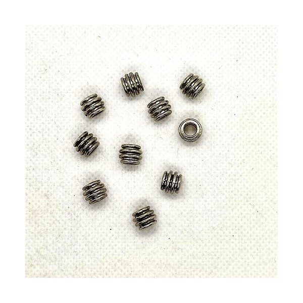 10 Perles en métal argenté - 6x8mm - Photo n°1