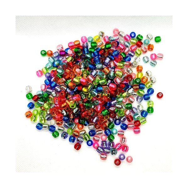 430 Perles en résine multicolore – 7x7mm - Photo n°1