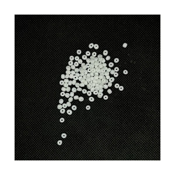 10 Grammes de perles en verre nacré blanc - 5mm - Photo n°1
