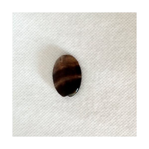 Perle plate agate marron / gris -28x20mm - Photo n°1