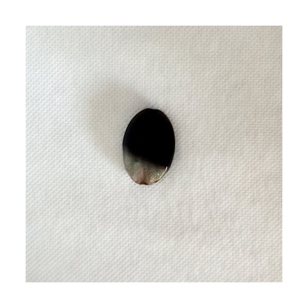 Perle plate agate noir / gris -30x20mm - Photo n°1