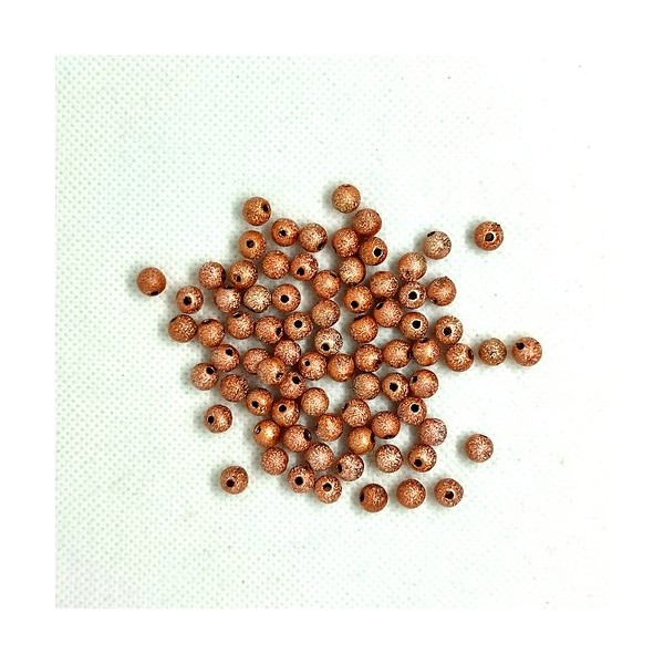 78 Perles en métal rosé - 6mm - Photo n°1