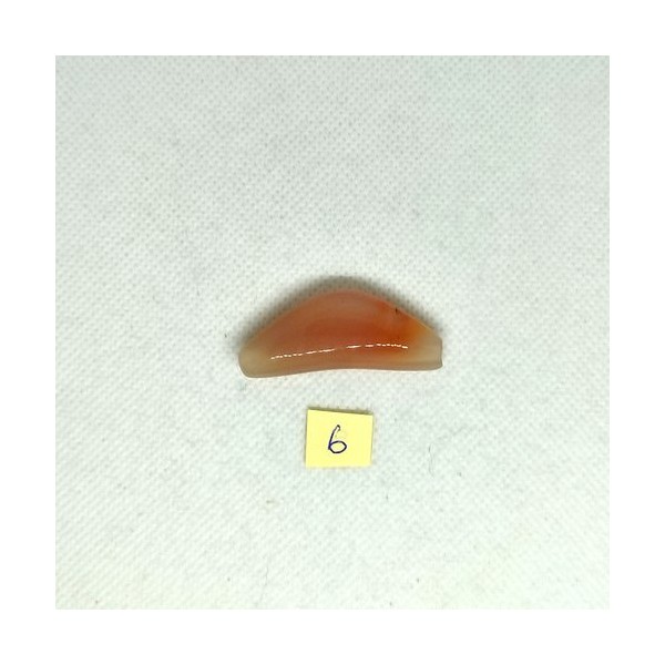 Perle agate orangé et crème - 19x42mm – 99-6 - Photo n°2