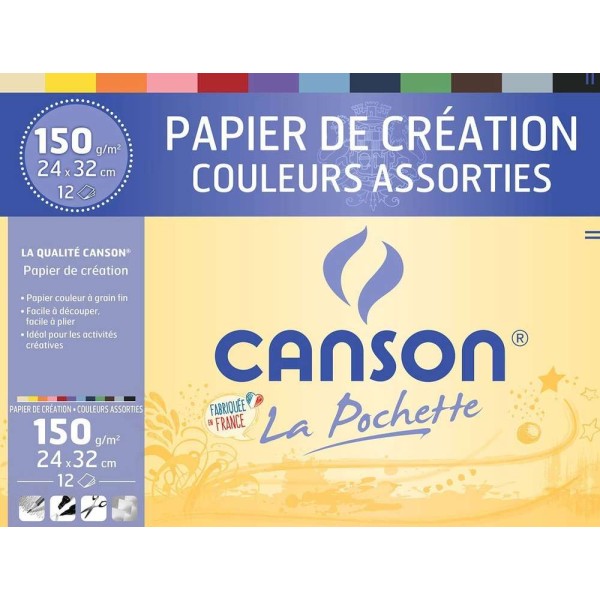 CANSON -  Papier de création - 240 x 320 mm - 150 g/m² - Assorti - Photo n°1