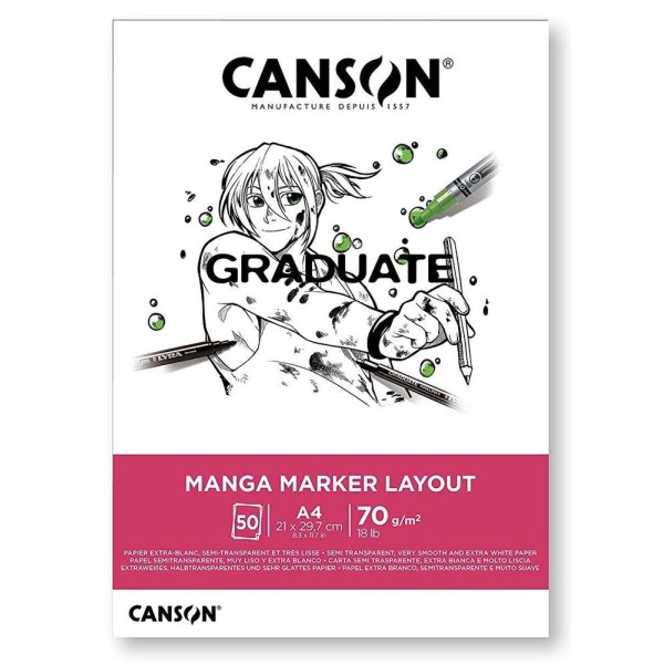 Bloc Canson Graduate - Manga Marker Layout - A4 - 70 g - 50 feuilles - Photo n°1