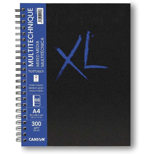Carnet XL Canson - Mixed Media Textured - A4 - 300 g - 34 feuilles - Photo n°1