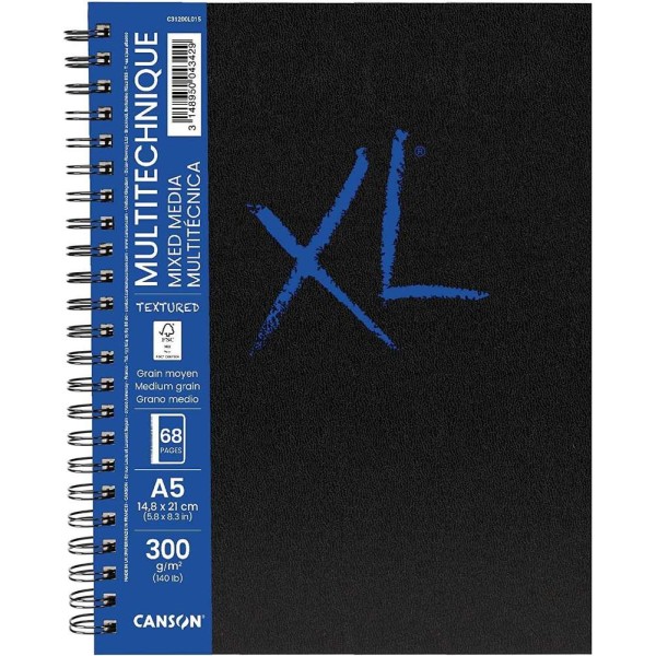 Carnet XL Canson - Mixed Media Textured - A5 - 300 g - 34 feuilles - Photo n°1