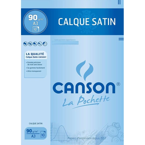 Papier calque satin -  A3 - 90/95 g/m² - Canson - Photo n°1