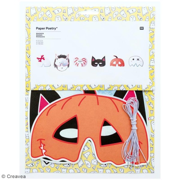Masques Halloween - Paper Poetry - 6 pcs - Photo n°1