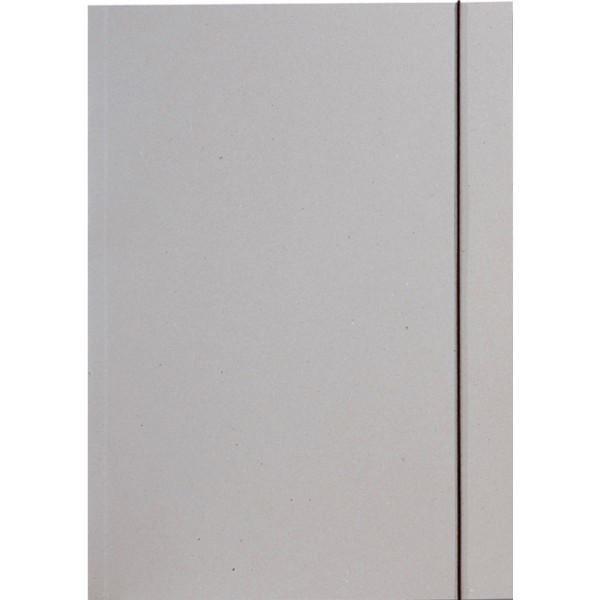 Carton à dessin, en carton gris, A3, avec élastique - Folia - Photo n°1
