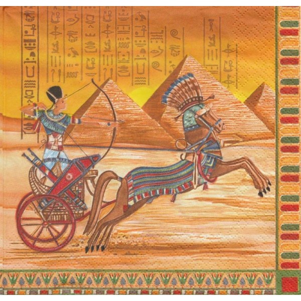 4 Serviettes en papier Egypte Horus Cléopatre Toutankhamon Format Lunch - Photo n°1