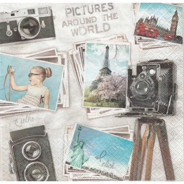 4 Serviettes en papier Photos de voyage Format Lunch - Photo n°1