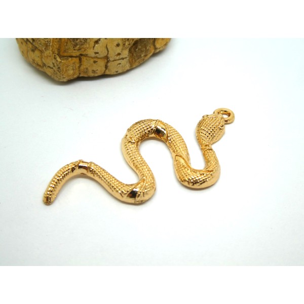 1 Pendentif Serpent 53*25mm alliage de zinc, doré - Photo n°1