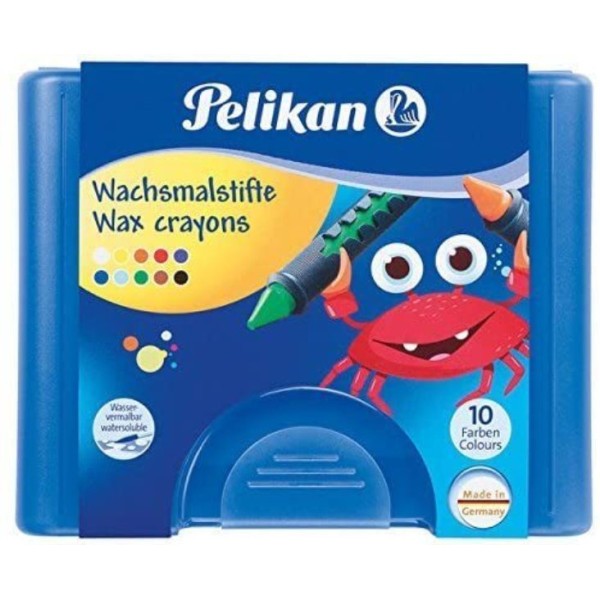Crayons de cire ronds aquarellables - Boîte de 10 - Pelikan - Photo n°0