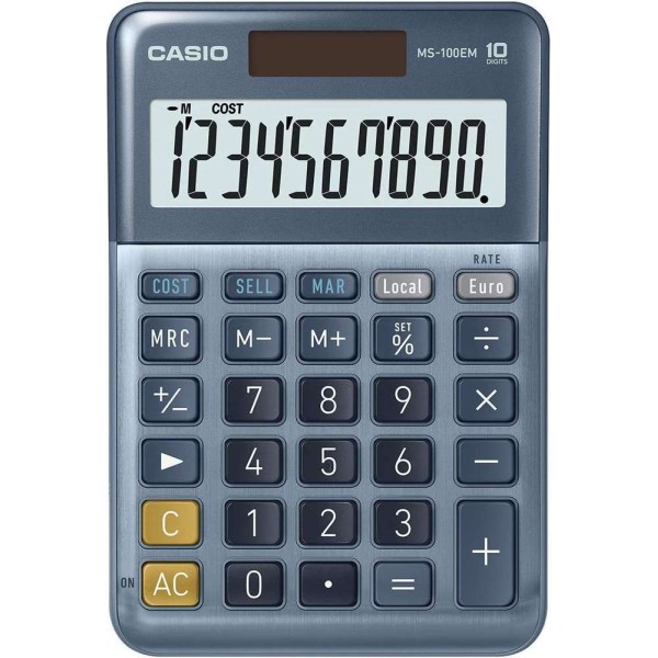 CASIO - Calculatrice de bureau MS-100EM - Argent - Photo n°1