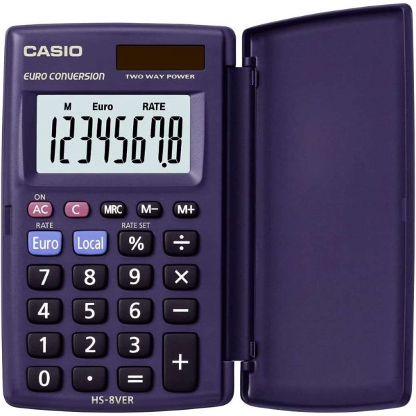 CASIO - Calculatrice de poche HS-8 VERA - Solaire/pile - Photo n°1