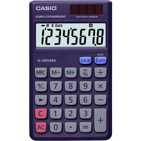 CASIO - Calculatrice de poche SL-300 VERA - Solaire / à pile - Photo n°1