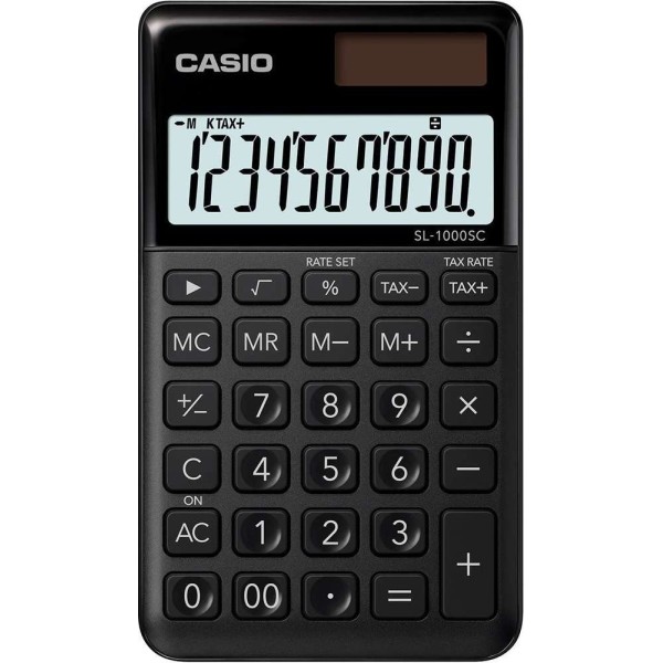 CASIO - Calculatrice SL-1000 SC-BK - Solaire/pile - Noir - Photo n°1
