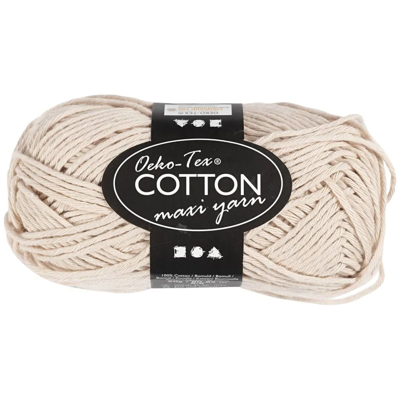 Pelote de fil de coton - Oeko-Tex Cotton Maxi Yarn - Sable - 80 m - 50 g