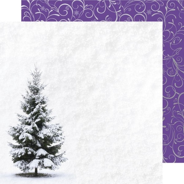 Papier recto verso Christmas Jewel Silver Swirl KAISERCRAFT - Photo n°1