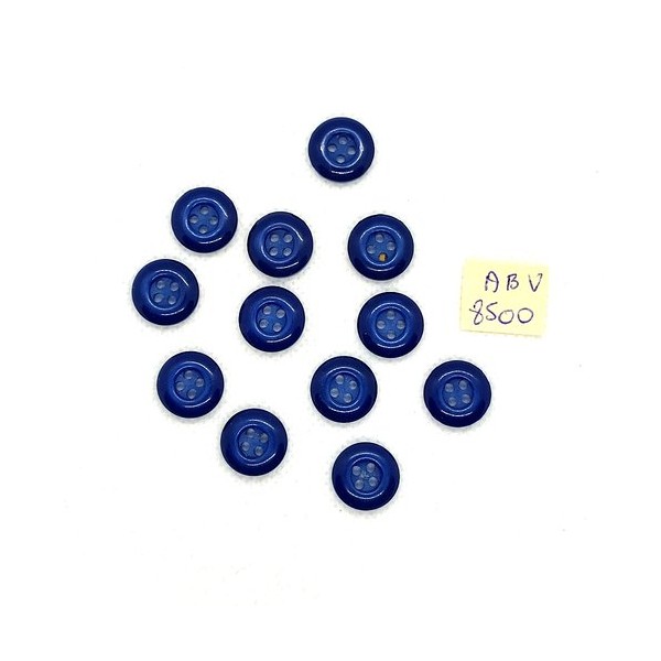 12 Boutons en résine bleu - 13mm - ABV8500 - Photo n°1