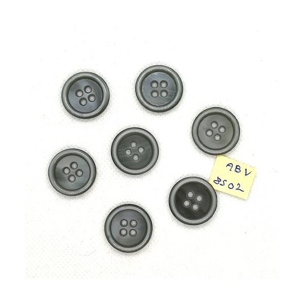 7 Boutons en résine gris - 20mm - ABV8502 - Photo n°1