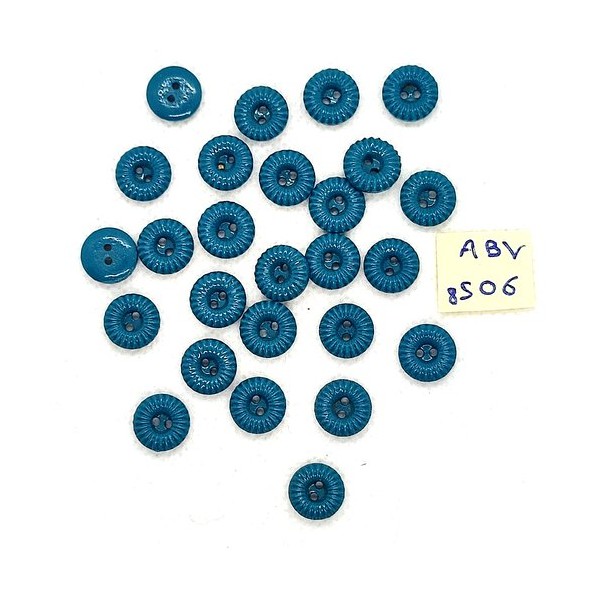 26 Boutons en résine bleu - 10mm - ABV8506 - Photo n°1