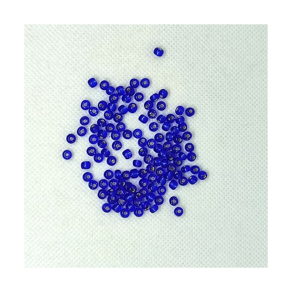 10 Grammes de perles en verre bleu - 5mm - Photo n°1