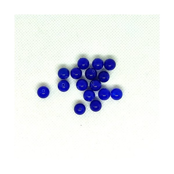16 Perles gemme bleu - lapis lazulli  - 8mm - Photo n°1