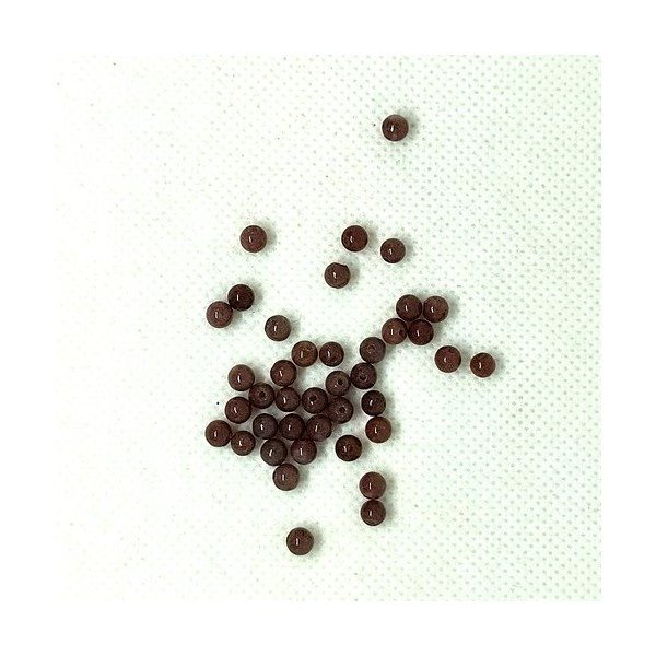 40 Perles gemme marron / taupe - aventurine - 4mm - Photo n°1
