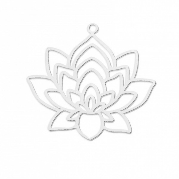 PS11846895 PAX 1 Pendentif Fleur de Lotus, Yoga 33 mm - Doré en Acier Inoxydable 304 - Photo n°1