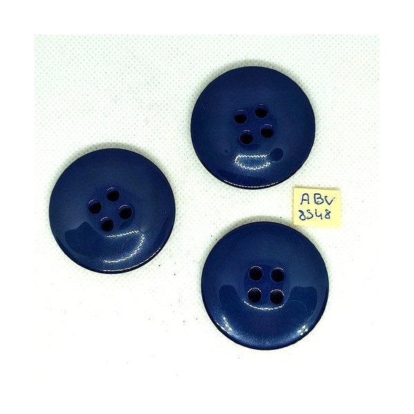 3 Boutons en résine bleu - 43mm - ABV8548 - Photo n°1