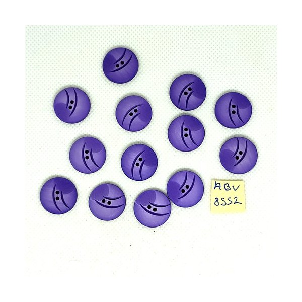 13 Boutons en résine violet - 18mm - ABV8552 - Photo n°1