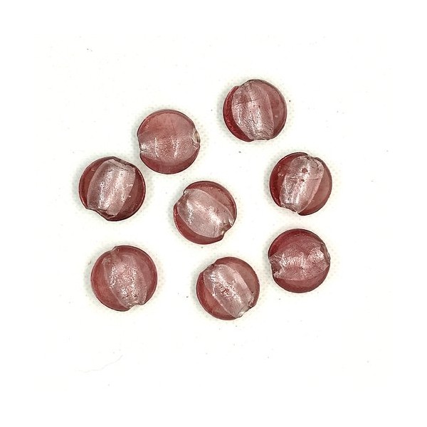 8 Perles en verre violet très clair - 20mm - Photo n°1